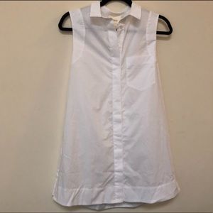 Anthropologie Maeve white button up sleeveless top